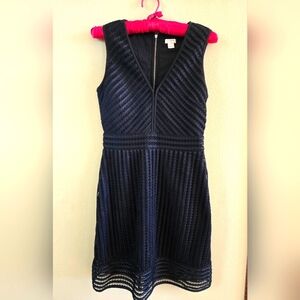 J Crew Black Sleeveless Textured Dress with zipped back. Sz 2
